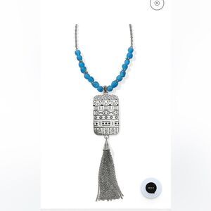Brighton Africa Stories Etched Beaded Necklace NWT